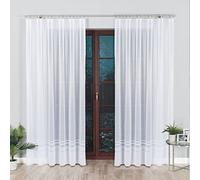MARKIZETA ZOJA Rideau jacquard fini, largeur 200 x hauteur 250 cm, couleur 001 blanc 000303/FBP/001/200250/1