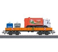 Wagon plat à rebords bas Rlmms, chargement service communal, StART UP - MARKLIN