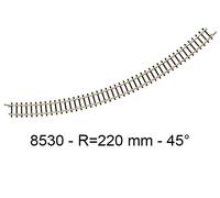 Märklin Rail courbe 8530 – Voie Z – 45° R220 mm – 10 pièces