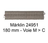 MARKLIN 1x rail de transition 180 mm voie M vers voie C Marklin 24951
