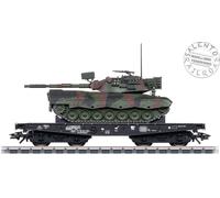 Marklin 48877 - AC H0 1:87 - Wagon Plat Type Rlmmps DB Avec Charge Militaire