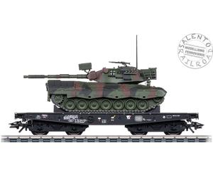 Marklin 48877 - AC H0 1:87 - Wagon Plat Type Rlmmps DB Avec Charge Militaire