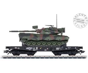 Marklin 48878 - AC H0 1:87 - Wagon Plat Type Rlmmps DB Avec Charge Militaire