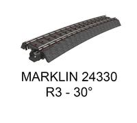 Märklin Rail courbe H0 24330 Rayon 515 mm 30° 6 pièces