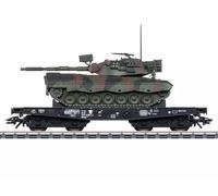 Wagon plat Rlmmps 650, transport lourd, avec char Leopard 1A1, DB, Ep. IV - MARK