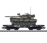 Marklin 48878 - AC H0 1:87 - Wagon Plat Type Rlmmps DB Avec Charge Militaire