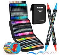 MarkMuse 72 Couleurs Feutre Acrylique, Stylos Acryliques à Pointe Pinceau pour le Coloriage Adulte，Acrylic Paint Markers pour Pierre, Bois, Toile, Verre, Céramique, Plastique