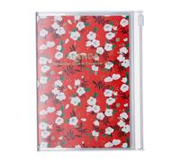 MARK'S 2024/2025 Taschenkalender A6 Vertikal, motif floral, rouge