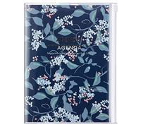 MARK'S Agenda de poche 2020/2021 Format B6 vertical Motif floral Bleu marine