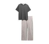 Marks & Spencer Bas de Pyjama Tissé Femme en Pur Coton, Taille Élastiquée, Finition Brossée