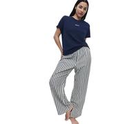 Marks & Spencer Bas de Pyjama Tissé Femme en Pur Coton, Taille Élastiquée, Finition Brossée
