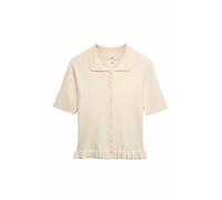 Marks & Spencer Cardigan Côtelé à Volants au Col Femme, Coupe Standard