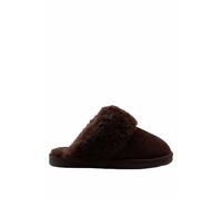 Marks & Spencer Chaussons en Daim pour Femme, Bordure en Fausse Fourrure