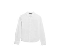 Marks & Spencer Chemise Coupe ajustée en Coton avec Encolure Blanc Femmes UK 12 (EU 40)