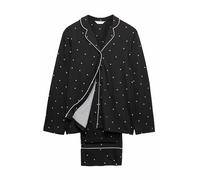Marks & Spencer Ensemble Pyjama à Revers avec imprimé, Toucher Doux Mélange De Noir M