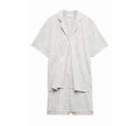 Marks & Spencer Ensemble Pyjashort en Tissu Doux imprimé à Revers Mélange De Gris XL