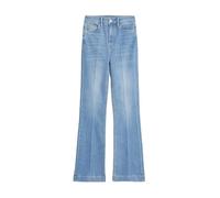 Marks & Spencer Jean Taille Haute Coupe Slim et évasée, plissé sur Le Devant Indigo Clair Femmes UK 10 (EU 38)
