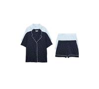 Marks & Spencer Lot de 2 Ensembles Shorts avec Encolure à Revers Mélange De Bleu XS
