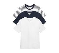 Marks & Spencer Lot de 3 t-Shirts Pur Coton Mélange De Bleu Marine UK 16 (EU 44)