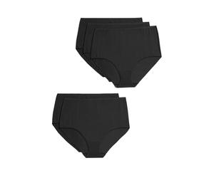 Marks & Spencer Lot de 5 Culottes emboîtantes en Coton et Modal Noir UK 16 (EU 44)