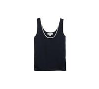 Marks & Spencer Maillot de Corps Coupe ajustée en Maille à Bordures contrastées Mélange De Bleu Marine XS