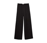 Marks & Spencer Pantalon Coupe Large en crêpe à Taille élastique Noir Femmes UK 22 (EU 50)