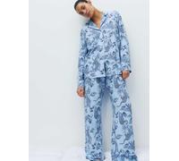 Marks & Spencer Ensemble Pyjama à Revers avec imprimé, Toucher Doux Mélange De Bleu Marine M