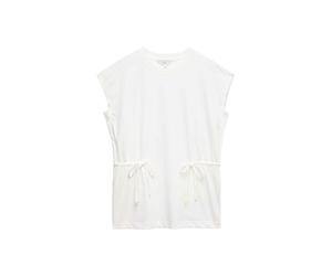 Marks & Spencer T-Shirt noué à la Taille Coupe Extra-Large Pur Coton Blanc Doux UK 12 (EU 40)