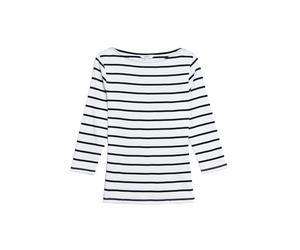 Marks & Spencer Top Coupe cintrée Pur Coton à col Bateau et Rayures Femmes UK 6 (EU 34)