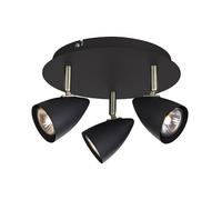 Markslöjd Ciro plafonnier 3x7 W noir-acier 107411