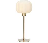Markslojd SOBER Sober Lampe de Table Small 1 Globe Light Laiton Brossé, Blanc