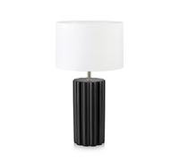 Markslojd COLUMN Lampe de table noire avec abat-jour rond blanc
