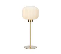 Markslojd SOBER Sober Lampe de Table Small 1 Globe Light Laiton Brossé, Blanc