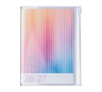 MARK'STYLE Agenda hebdomadaire vertical A5 16 mois (septembre 2026 à décembre 2027) avec couverture en PVC souple transparent, rechargeable, poche, pour l'organisation et la planification quotidiennes