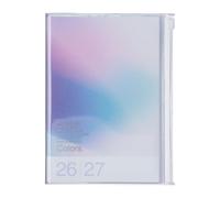 MARK'STYLE Agenda hebdomadaire vertical B6 15 mois (octobre 2025 à décembre 2026) avec couverture en PVC souple transparent, rechargeable, poche, pour l'organisation et la planification quotidiennes