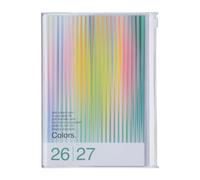 MARK'STYLE Agenda hebdomadaire vertical B6 15 mois (octobre 2026 à décembre 2027) avec couverture en PVC souple transparent, rechargeable, poche, pour l'organisation et la planification quotidiennes