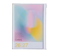 MARK'STYLE Agenda hebdomadaire vertical B6 15 mois (octobre 2026 à décembre 2027) avec couverture en PVC souple transparent, rechargeable, poche, pour l'organisation et la planification quotidiennes