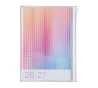 MARK'STYLE Agenda hebdomadaire vertical B6 15 mois (octobre 2026 à décembre 2027) avec couverture en PVC souple transparent, rechargeable, pochette, pour l'organisation et la planification