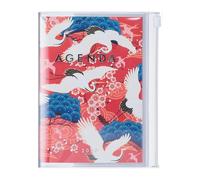 MARK'STYLE Agenda semainier vertical A6 16 mois (septembre 2026 à décembre 2027) avec couverture en PVC souple transparent, rechargeable, poche, pour l'organisation et la planification quotidiennes