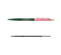 MARK'STYLE days Stylo à bille rétractable à encre gel noire 0,5 mm - Séchage rapide, design rétro élégant pour planificateurs et cahiers (vert x rose)