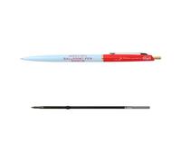 MARK'STYLE days Stylo à bille rétractable à encre gel noire 0,5 mm - Séchage rapide, design rétro élégant pour planificateurs et cahiers (bleu x rouge)