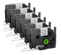 Markurlife Pack de 6 compatible avec Brother P-touch Rubans 12 mm, Noir sur Blanc TZe-231 Ruban 12 mm 0,47 pouces pour Brother P-Touch PT H107B H100LB H110 D210 E100 D600 1000