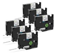 Markurlife TZe-221 9 mm Kompatibel avec Brother P-Touch Rubans 9 mm Noir sur Blanc TZe231 TZ Tape 9 mm Blanc Ptouch Ruban pour Brother PTouch PT H107B H100LB H110 D210 E100 D600VP 1000, Lot de 6