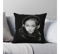 Marlene Dietrich Housse de coussin carrée en fourrure polyester lin velours décoratif créatif