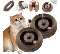 Marlene Pets, Magic Organ Cat Scratching Board Kurlz Toy, Cardboard Cat Toys, Foldable Cat Accordion Toy, Interactive Scratch Pad Cat Toy with Toy Bell Ball (2 Pcs)