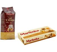 MARLENKA® Duopack - Boules au miel aux noix (1 x 235 g) + Café Crema (1 x 500 g) - Grains de café