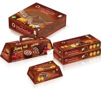 MARLENKA® Grand produit mix cacao | Gâteau au miel avec cacao (800 g), 2 x boules au miel et cacao (2 x 235 g), rouleau de gâteau au miel avec cacao et framboises (300 g) et tartelette au miel et caca