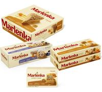 MARLENKA® Grand produit mix miel | Gâteau au miel avec noix (800 g), 2 x boules au miel (2 x 235 g), rouleau de gâteau au miel aux myrtilles (300 g) et tartelette au miel aux noix (100 g)