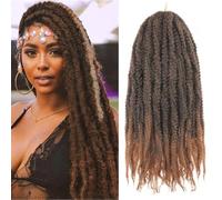 Marley Afro Kinky Curly Twist Crochet Hair Extensions - Synthetic Cuban Braids (T30#, 18inch/3packs)