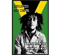 Marley, Bob - Poster - Collage + cadre interchangeable, Shinsuke® Maxi plastique noir, vitre acrylique